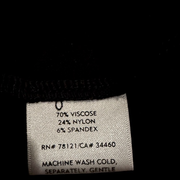 Eileen Fisher Sleeveless Crossover Stretchy Midi Length Black Shift Dress, XS - Picture 8 of 9